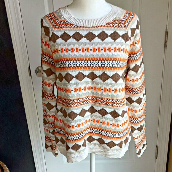 NWOT! FAIR ISLE CREW NECK SWEATER SZ L - Picture 5 of 5